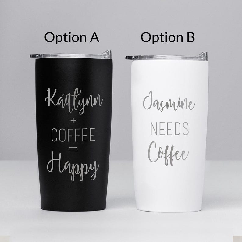 Custom Engraved Stainless Steel Coffee Tumbler by Lifetime Creations: Personalized Coffee Mug, Personalized Coffee Travel Mug SHIPS FAST afbeelding 2