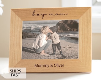 Personalized Boy Mom Picture Frame by Lifetime Creations: Engraved Mother's Day Frame, Mother Son Photo Unique Mother's Day Gift, SHIPS FAST