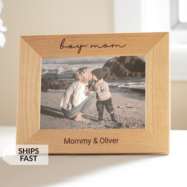 Personalized Boy Mom Picture Frame by Lifetime Creations: Engraved Mother's Day Frame, Mother Son Birthday Mother's Day Gift for New Mom