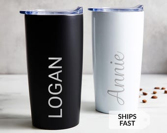 Vaso personalizado con nombre – Taza de café de viaje grabada a medida – Regalo de agradecimiento para empleados – GRABADO EN EE. UU. por Lifetime Creations