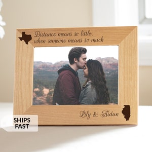 Personalized Long Distance Relationship Picture Frame by Lifetime Creations: Valentine's Day Gift for Couples, Girlfriend Boyfriend