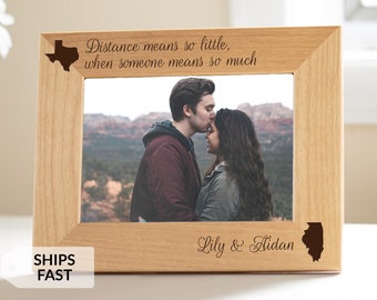 Personalized Long Distance Relationship Picture Frame by Lifetime Creations: Valentine's Day Gift for Couples, Girlfriend Boyfriend