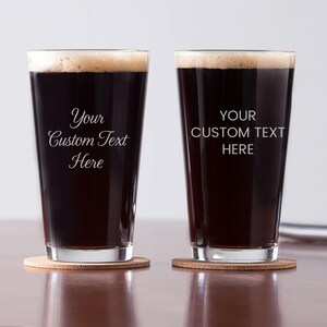 Personalized Pint Glass – Custom Engraved Beer Glass, Create Your Own Text, Groomsmen Gift, Custom Glassware Made in USA image 5