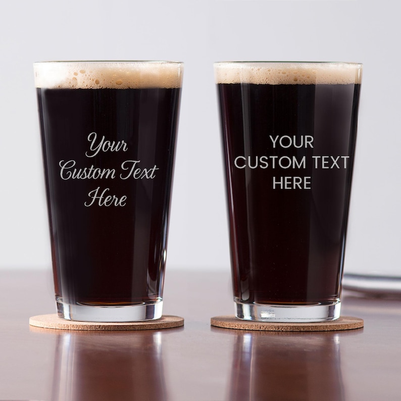 Personalized Pint Glass – Custom Engraved Beer Glass, Create Your Own Text, Groomsmen Gift, Custom Glassware Made in USA image 5