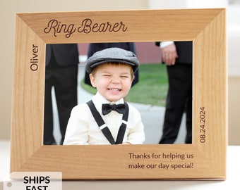 Personalized Ring Bearer Picture Frame by Lifetime Creations: Personalized Ring Bearer Gift, Custom Ring Bearer Gift, SHIPS FAST