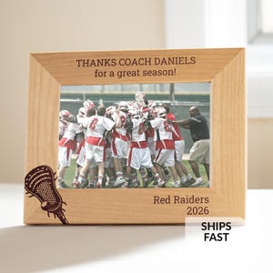 Personalized Lacrosse Coach Picture Frame by Lifetime Creations: Lacrosse Coach Gifts, High School Lacrosse Thank You Gift, ENGRAVED IN USA