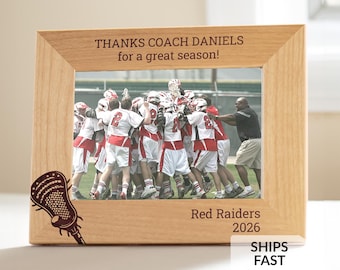 Personalized Lacrosse Coach Picture Frame by Lifetime Creations: Lacrosse Coach Gifts, High School Lacrosse Thank You Gift, ENGRAVED IN USA