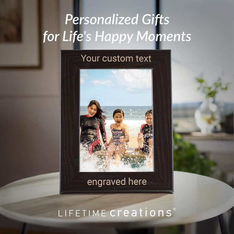 Personalized Picture Frame With Custom Text & Font (black) by Lifetime ...