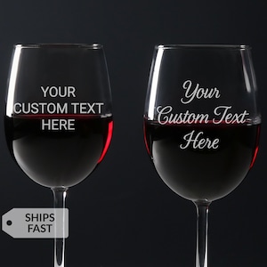 Custom Wine Glass by Lifetime Creations: Personalized Wine Glass with Stem, Engraved Wine Glasses, Custom Birthday Gifts for Her MADE IN USA immagine 1