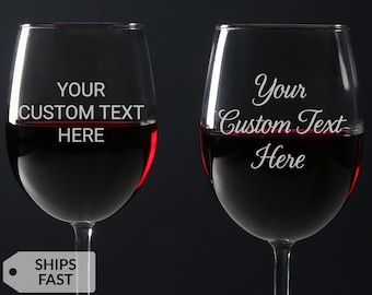 Custom Wine Glass by Lifetime Creations: Personalized Wine Glass with Stem, Engraved Wine Glasses, Custom Birthday Gifts for Her MADE IN USA