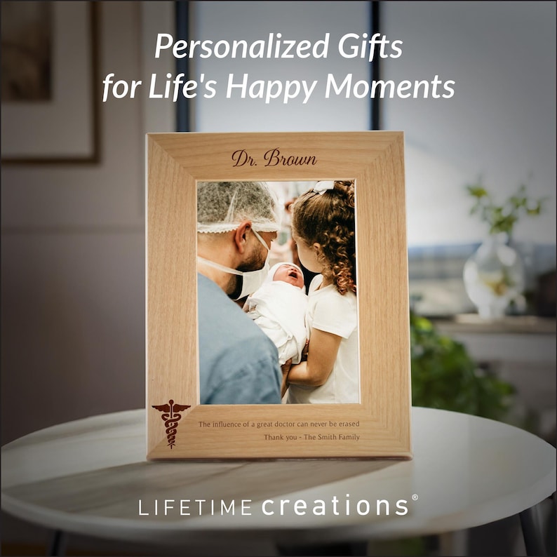 Personalized Doctor Picture Frame by Lifetime Creations: Thank You Gift, Medical Doctor's Office Staff, Pediatrician, Nurse, Physician Gift image 9