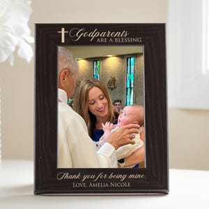 Personalized Godparent Picture Frame (Black): Personalized Godmother Gift, Personalized Godfather Gift, Gifts for Godparents, MADE IN USA image 6