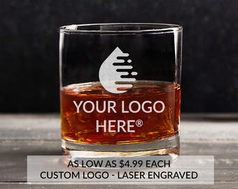 Bulk Custom Engraved Whiskey Glasses with Logo by Lifetime Creations: Customized Whiskey Glasses, Custom Whiskey Glasses, MADE IN USA