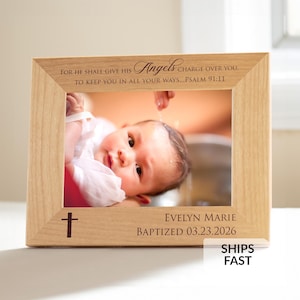 Personalized Baptism Picture Frame by Lifetime Creations: Engraved Baby Baptism Gift for Boys or Girls, Christening Gifts, ENGRAVED IN USA