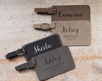 Personalized Bridesmaid Luggage Tag: Wedding Party Luggage Tag, Bridal Party Luggage Tags, Bachelorette Party Favors, SHIPS FAST