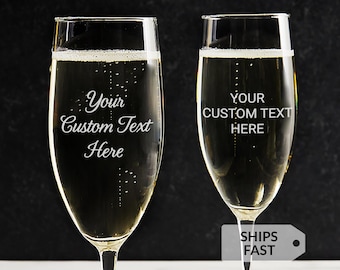 Créez votre propre flûte à champagne personnalisée gravée par Lifetime Creations : cadeau pour elle, bar à domicile, proposition de demoiselle d'honneur, EXPÉDITION RAPIDE