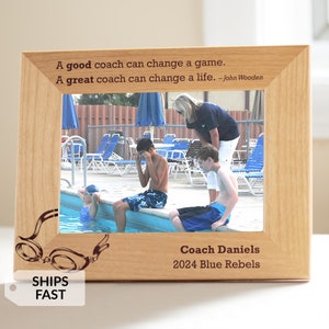 Personalized Swimming Coach Picture Frame by Lifetime Creations: Swimming Instructor Gift, Youth Swimming Coach Gift Idea from Swim Team