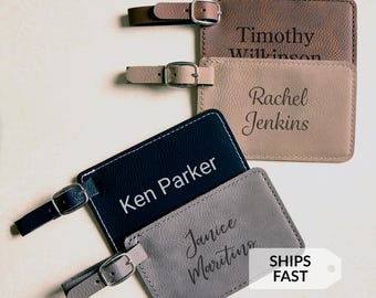 Personalized Luggage Tag by Lifetime Creations: Custom Luggage Tag with Name, Engraved Vegan Leather Bag Tag, Bulk Pricing, Employee Gifts