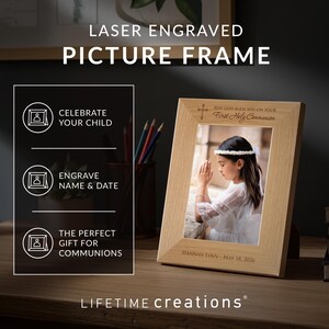 Personalized First Communion Picture Frame by Lifetime Creations: Boys Girls First Communion Gift, 1st Holy Communion Gifts, ENGRAVED IN USA image 4