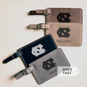 Personalized North Carolina Tar Heels Luggage tag by Lifetime Creations: Officially Licensed UNC Tarheels, UNC Gifts, UNC Graduation Gift image 1