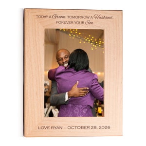 Personalized Mother of the Groom Picture Frame by Lifetime Creations: Engraved Mother of the Groom Gift for Mom, Wood Frame, SHIPS FAST Portrait (vertical)