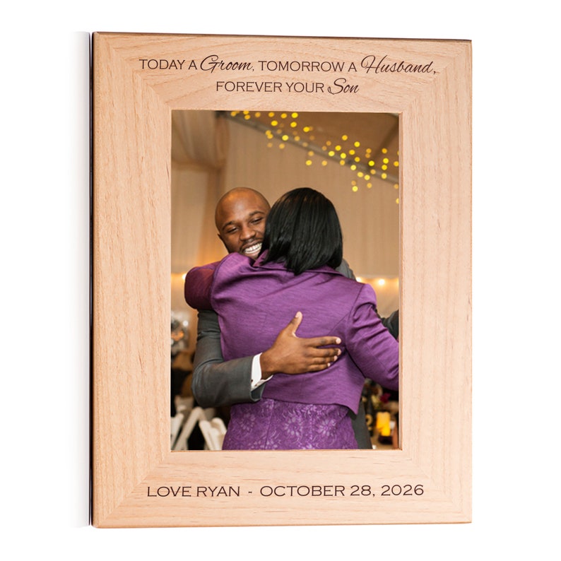 Personalized Mother of the Groom Picture Frame by Lifetime Creations: Engraved Mother of the Groom Gift for Mom, Wood Frame, SHIPS FAST Portrait (vertical)