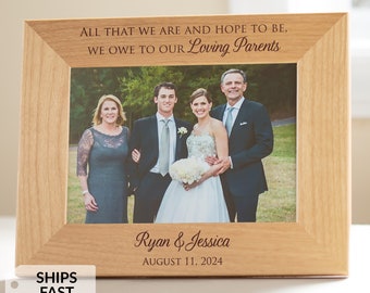 Personalized Wedding Picture Frame for Parents of Bride & Groom by Lifetime Creations: Wedding Gift for Parents Thank You SHIPS FAST
