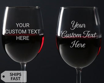 Create Your Own Custom Engraved Personalized Wine Glass by Lifetime Creations: 19 oz Stemmed Wine Glass, Gift for Her, Home Bar, SHIPS FAST