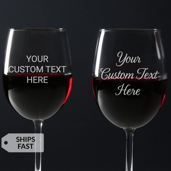 Create Your Own Custom Engraved Personalized Wine Glass by Lifetime Creations: 19 oz Stemmed Wine Glass, Gift for Her, Home Bar, SHIPS FAST