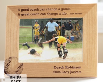 Personalized Softball Coach Picture Frame by Lifetime Creations: Engraved Youth Softball Coach Frame, Softball Coach Gift from Team
