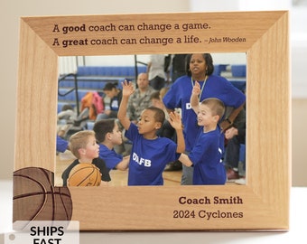 Personalized Basketball Coach Picture Frame by Lifetime Creations : Engraved Thank You Basketball Coach Gift from Team, Coaches Appreciation