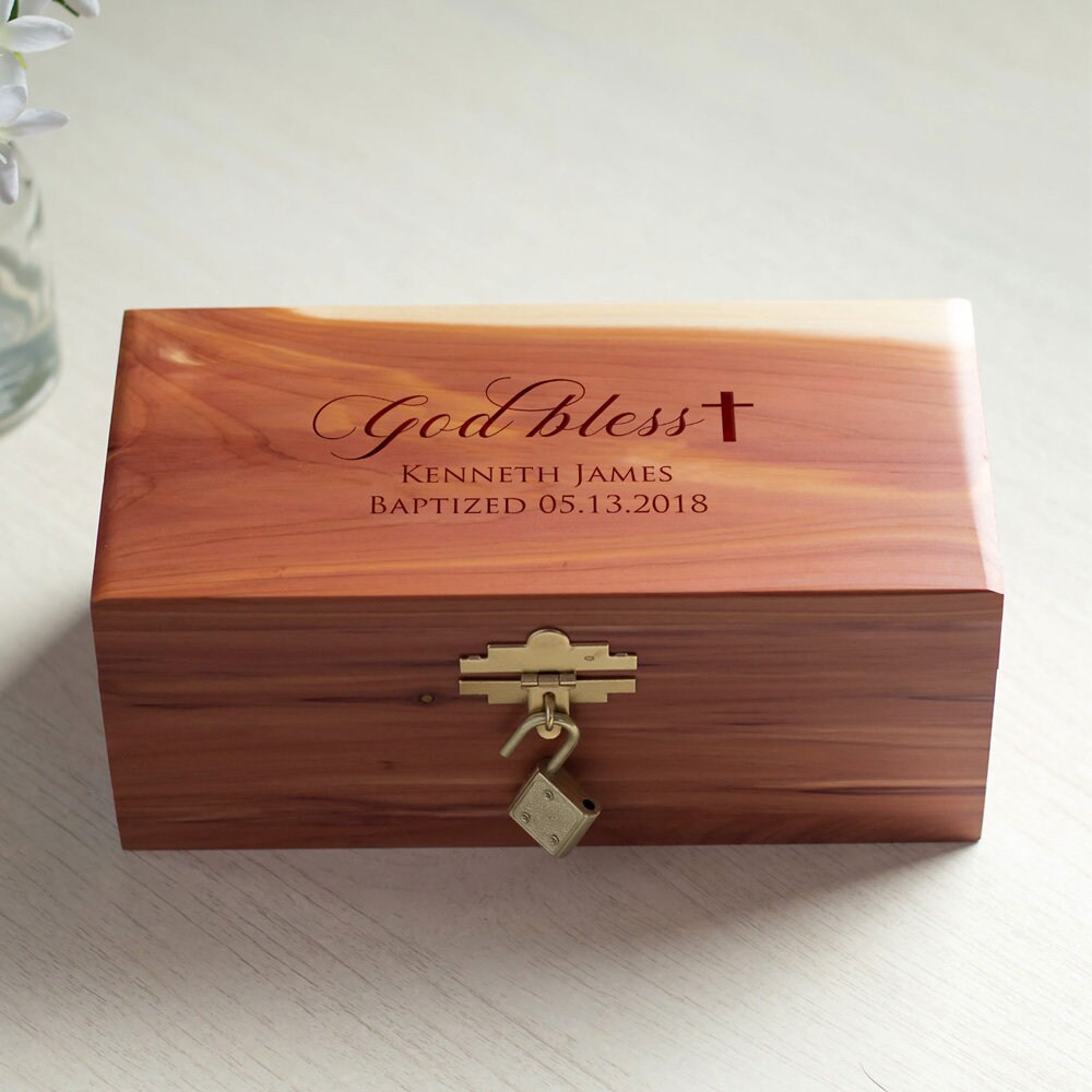 Personalized Baptism Keepsake Box Custom Engraved Baptism Etsy