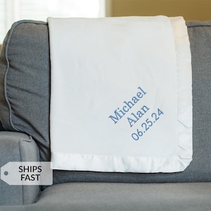 Embroidered Personalized Baby Blanket by Lifetime Creations: Microfleece New Baby Blanket, Gift for New Baby, Newborn Gift SHIPS FAST