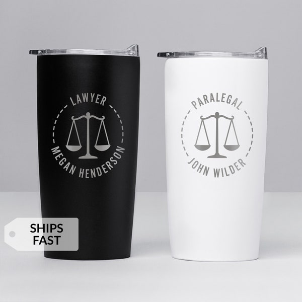 Engraved Personalized Lawyer Tumbler by Lifetime Creations: Gift for Paralegal, Law Office Staff, Attorney, Legal Team Coffee Travel Mug