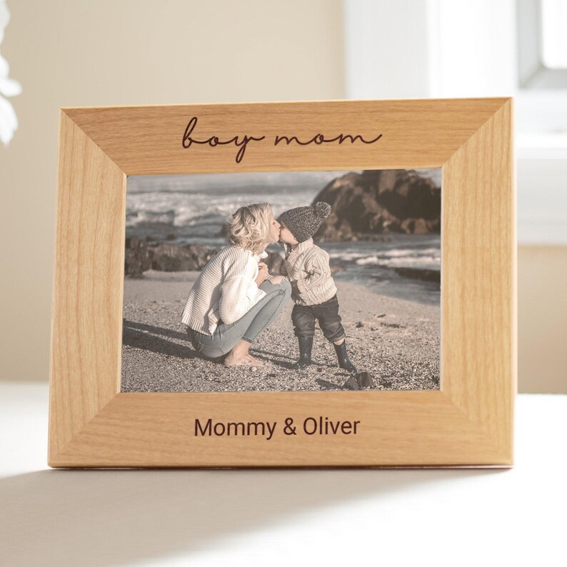 Personalized Boy Mom Picture Frame by Lifetime Creations: Engraved Mother's Day Frame, Mother's Day Gift from Son, ENGRAVED IN USA Bild 5