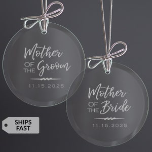 Mother of the Bride or Mother of the Groom Personalized Wedding Ornament by Lifetime Creations: Suncatcher, Parents Wedding Gift SHIPS FAST