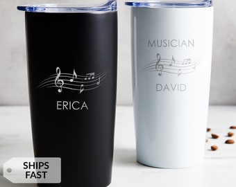 Engraved Personalized Musician Tumbler by Lifetime Creations: Gift for Music Teacher Instructor, Band, Vocalist, Singer, DJ, Songwriter