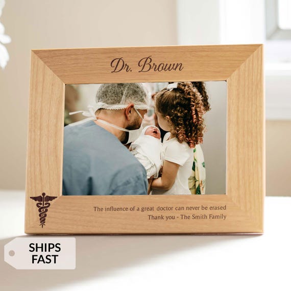 Personalized Doctor Picture Frame by Lifetime Creations: Thank You Gift, Medical Doctor's Office Staff, Pediatrician, Nurse, Physician Gift
