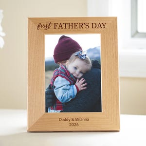 Personalized First Father's Day Picture Frame by Lifetime Creations: New Dad Gift, 1st Fathers Day Gifts, 2026 Father's Day ENGRAVED in USA image 2