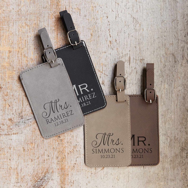 personalized mr and mrs luggage tags