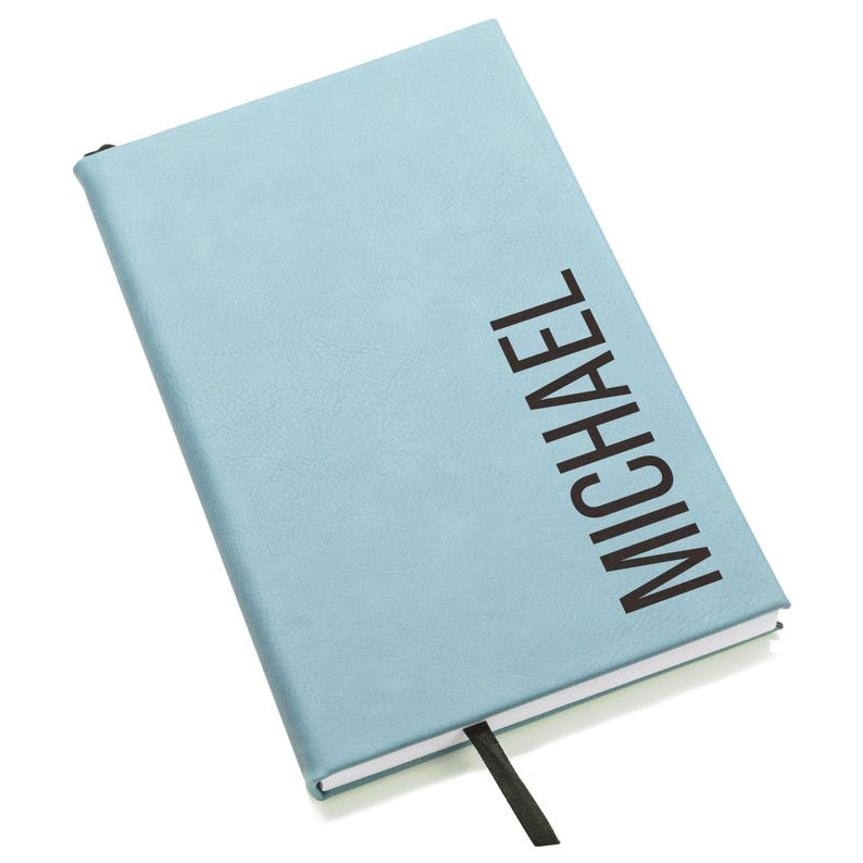 Personalized Notebook Journal by Lifetime Creations: Custom Hardcover Vegan Leather Writing Journal, Blank Notebook Journal for Men Gift Turquoise