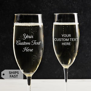 Create Your Own Custom Engraved Personalized Champagne Flute by Lifetime Creations: Gift for Her, Home Bar, SHIPS FAST