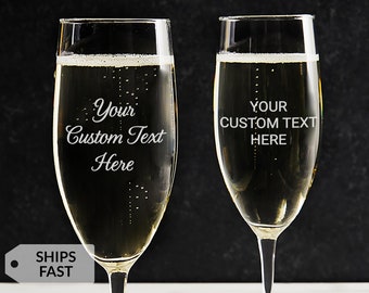 Create Your Own Custom Engraved Personalized Champagne Flute by Lifetime Creations: Gift for Her, Home Bar, SHIPS FAST