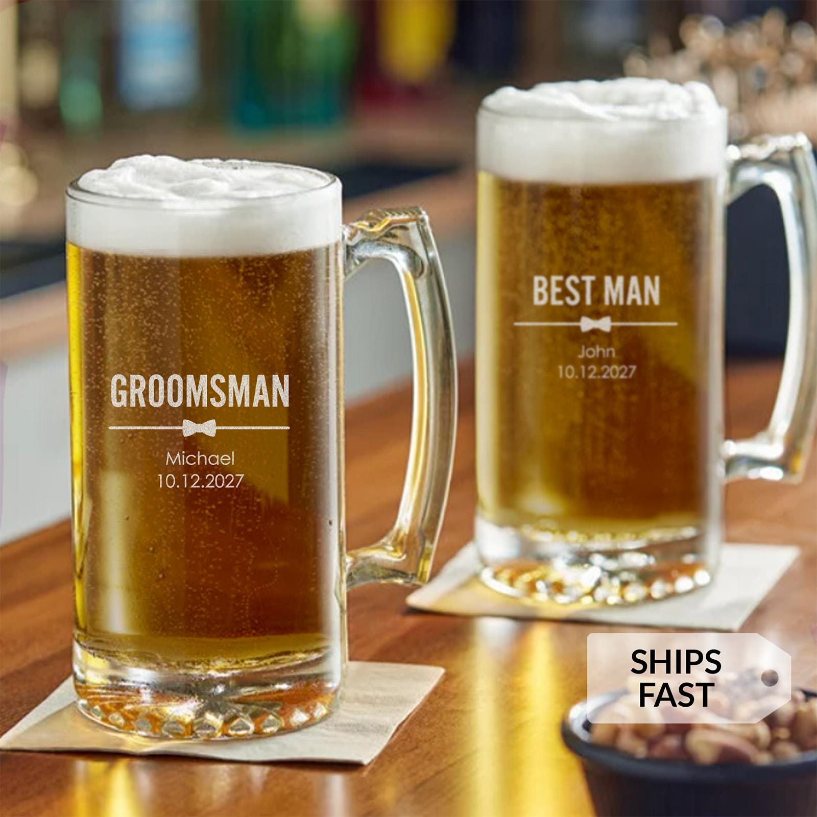 Engraved Groomsman Beer Mug
