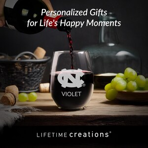 Personalized North Carolina Tar Heels Stemless Wine Glass Tumbler by Lifetime Creations: Officially Licensed UNC Gifts, Tarheels Graduation image 6