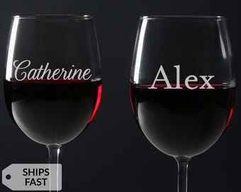 Personalized Wine Glass with Stem – Custom Engraved Wine Glass with Name – Gift for Her by Lifetime Creations, Gift for Mom MADE IN USA