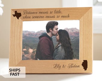 Valentines Day Gift for Long Distance Relationship – Personalized State to State Custom Couple Gift for Boyfriend, Girlfriend or Anniversary