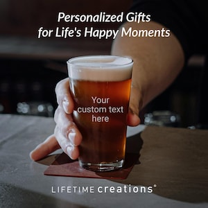 Personalized Pint Glass – Custom Engraved Beer Glass, Create Your Own Text, Groomsmen Gift, Custom Glassware Made in USA image 7