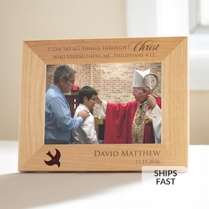 Personalized Confirmation Picture Frame by Lifetime Creations: Catholic Confirmation Gifts for Teen Boys or Girls, Keepsake ENGRAVED IN USA