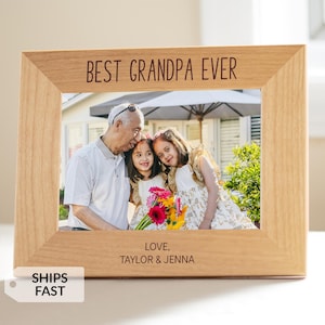 Personalized Best Grandpa Ever Picture Frame by Lifetime Creations: 2025 Fathers Day Gifts for Grandpa, Grandpa Gifts, Birthday Gift